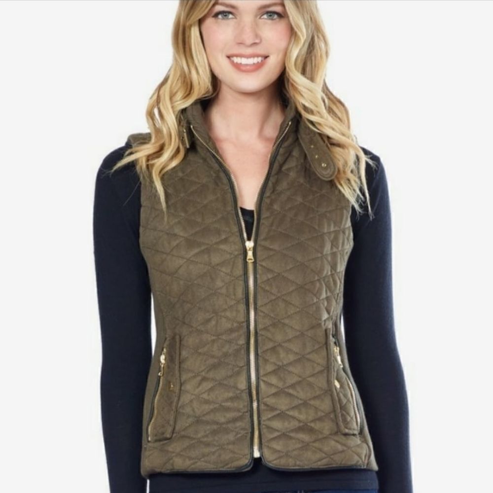Fate Rowen Olive Quilted Vest